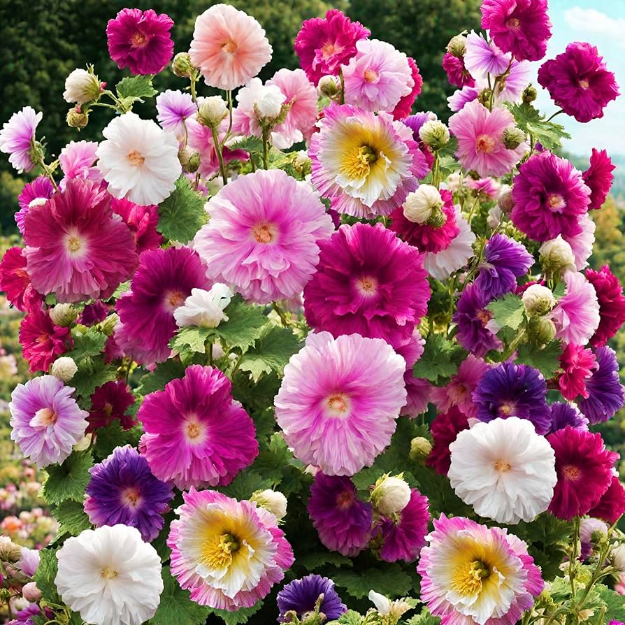 Heirloom Non-GMO Mixed Alcea Flower Seeds for Garden Planting for planting in home garden